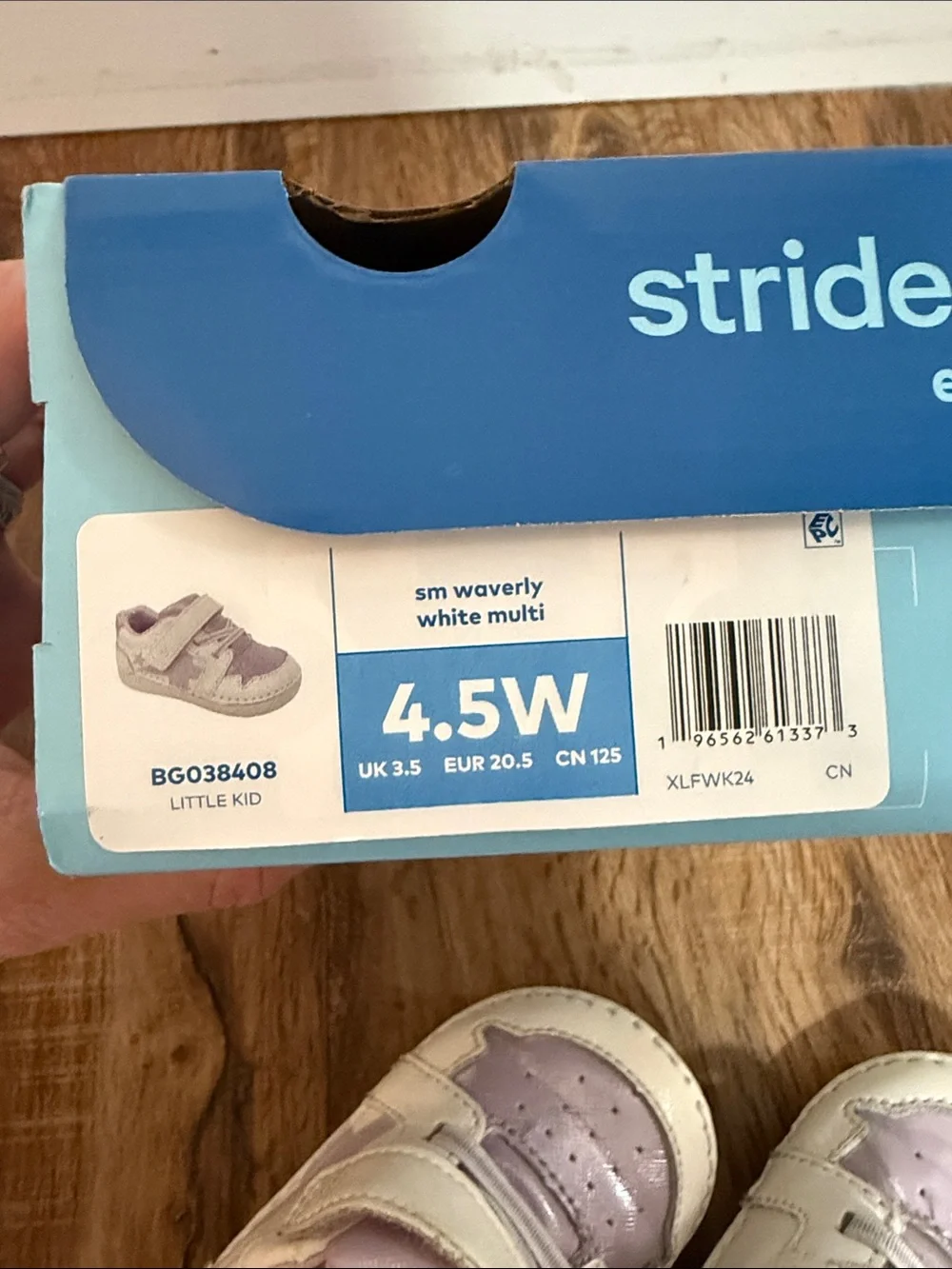 Stride Rite Baby Girls Waverly Soft Motion Purple and White Velcro Sneakers 4.5W